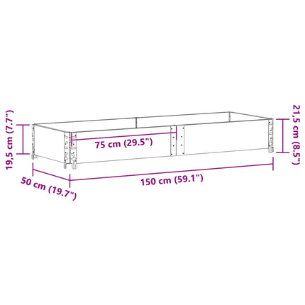 Poggiapiedi da Giardino Marrone 150x50cm Legno Massello di Pino