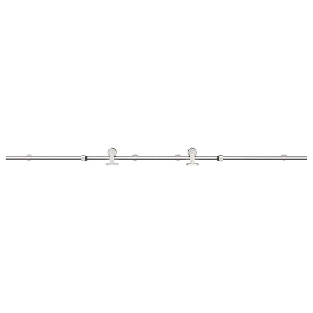 Kit Binari Porta Scorrevole 183 cm Acciaio Inossidabile Argento