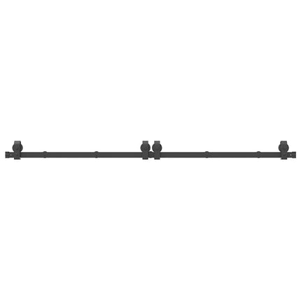 Kit di Binari per Porte Scorrevoli 200 cm Acciaio Nero