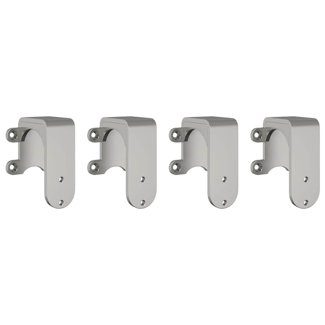 Staffe Bypass Porta della Fienile 4 pz Guide Tonde Acciaio Inox