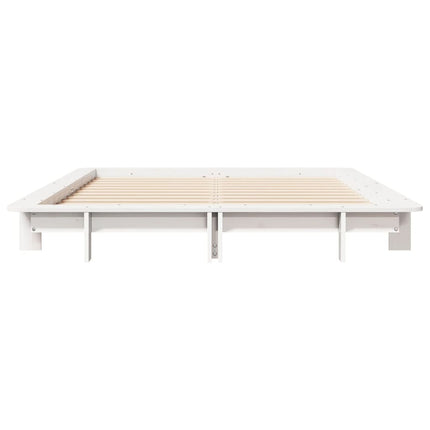 Letto senza Materasso Bianco 140x200 cm Legno Massello di Pino