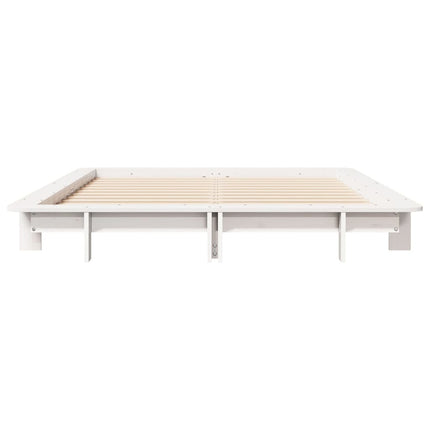 Letto senza Materasso Bianco 140x190 cm Legno Massello di Pino