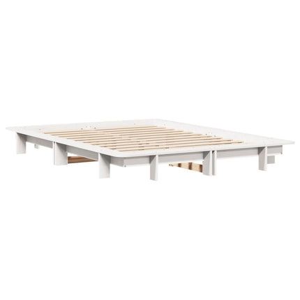Letto senza Materasso Bianco 140x190 cm Legno Massello di Pino