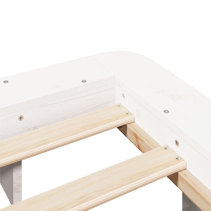 Letto senza Materasso Bianco 140x190 cm Legno Massello di Pino