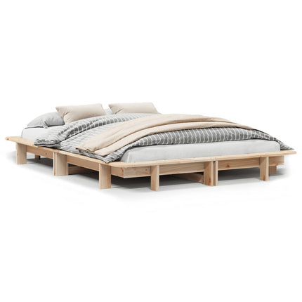 Letto senza Materasso 135x190 cm in Legno Massello di Pino