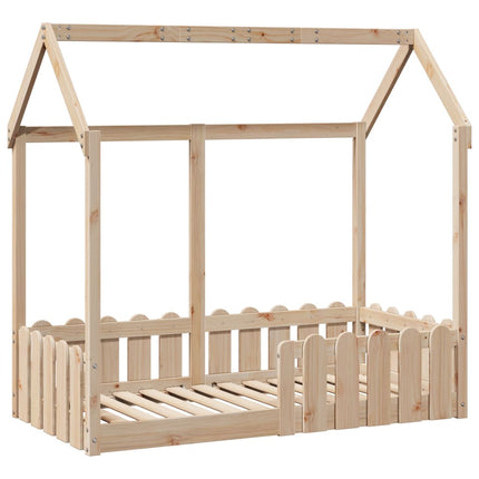 Giroletto Casetta per Bambini 70x140 cm Legno Massello di Pino