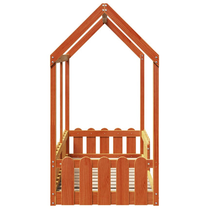 Giroletto Casetta Bambini Marrone Cera 70x140 cm Massello Pino