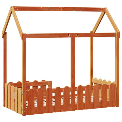Giroletto Casetta Bambini Marrone Cera 70x140 cm Massello Pino