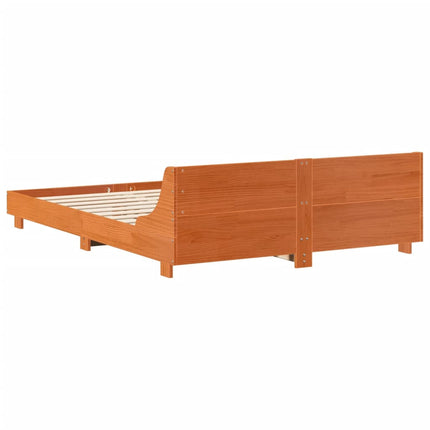 Letto senza Materasso Marrone Cera 150x200 cm in Legno di Pino