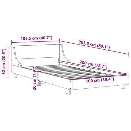 Giroletto senza Materasso 100x200 cm in Legno Massello di Pino