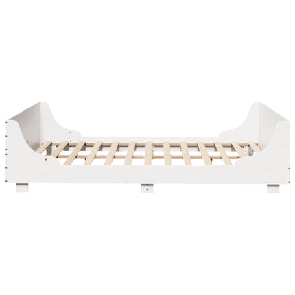 Letto senza Materasso Bianco 120x190 cm Legno Massello di Pino