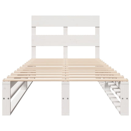 Letto senza Materasso Bianco 90x190 cm in Legno Massello Pino