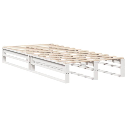 Letto senza Materasso Bianco 90x190 cm in Legno Massello Pino