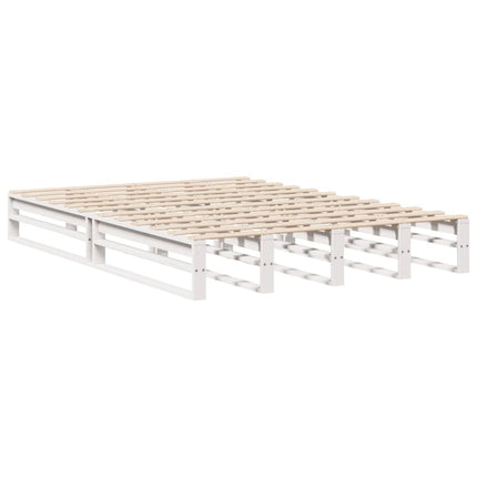 Letto senza Materasso Bianco 120x200 cm Legno Massello di Pino