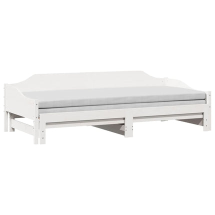 Divano Letto con Letto Estraibile Bianco 80x200cm Massello Pino
