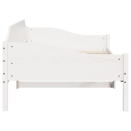 Letto senza Materasso Bianco 90x190 cm in Legno Massello Pino