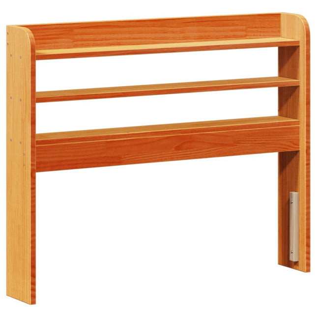 Testiera con Ripiani Marrone Cera 90 cm Legno Massello di Pino