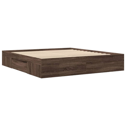 Giroletto senza Materasso Rovere Marrone 200x200 cm Truciolato