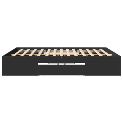Giroletto senza Materasso Nero 180x200 cm in Legno Multistrato