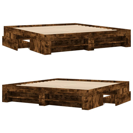 Giroletto senza Materasso Rovere Fumo 180x200 cm in Truciolato