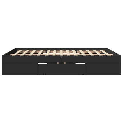 Giroletto senza Materasso Nero 160x200 cm in Legno Multistrato