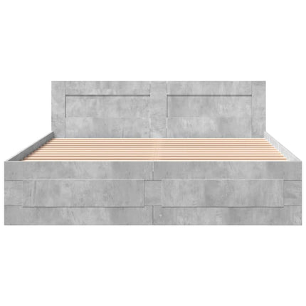 Giroletto Testiera Grigio Cemento 160x200 cm Legno Multistrato