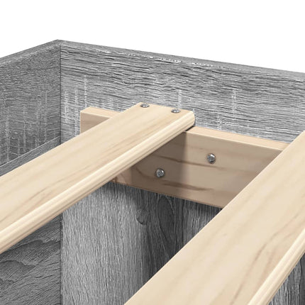 Giroletto con Testiera Grigio Sonoma 90x200cm Legno Multistrato