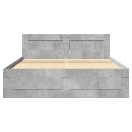 Giroletto Testiera Grigio Cemento 140x190 cm Legno Multistrato