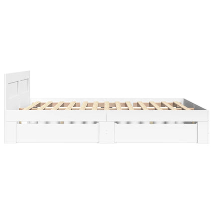 Giroletto con Testiera Bianco 135x190 cm in Legno Multistrato
