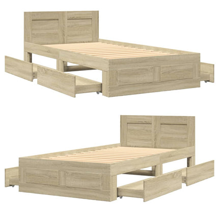 Giroletto con Testiera Rovere Sonoma 90x190cm Legno Multistrato