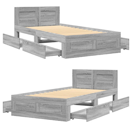Giroletto e Testiera Grigio Cemento 90x190 cm Legno Multistrato