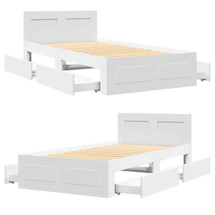 Giroletto con Testiera Bianco 75x190 cm in Legno Multistrato