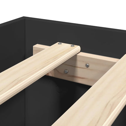 Giroletto con Testiera Nero 75x190 cm in Legno Multistrato