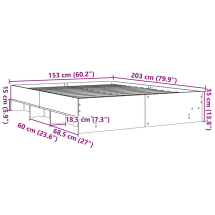 Giroletto senza Materasso Rovere Sonoma 150x200cm in Truciolato