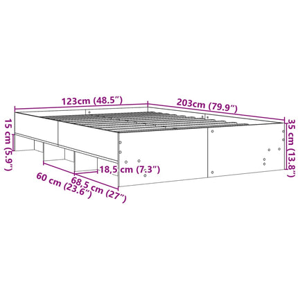 Giroletto senza Materasso Rovere Fumo 120x200 cm in Truciolato