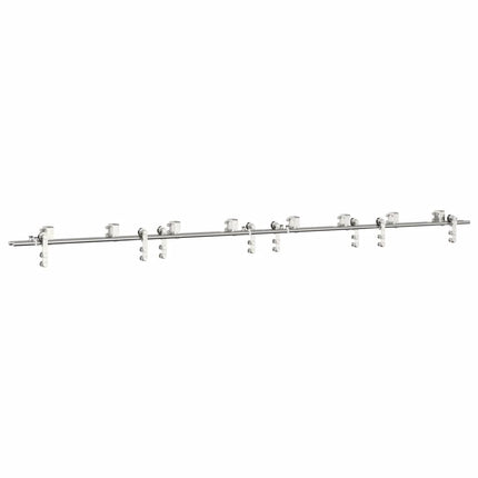 Kit Binari Porta Scorrevole 366 cm Acciaio Inossidabile Argento