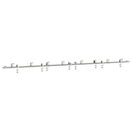Kit Binari Porta Scorrevole 400 cm Acciaio Inossidabile Argento