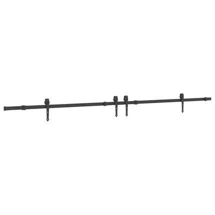 Kit di Binari per Porte Scorrevoli 305 cm Acciaio Nero