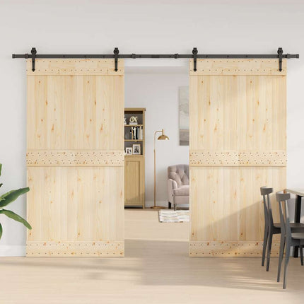 Kit di Binari per Porte Scorrevoli 305 cm Acciaio Nero