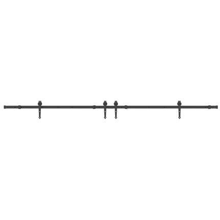 Kit di Binari per Porte Scorrevoli 305 cm Acciaio Nero