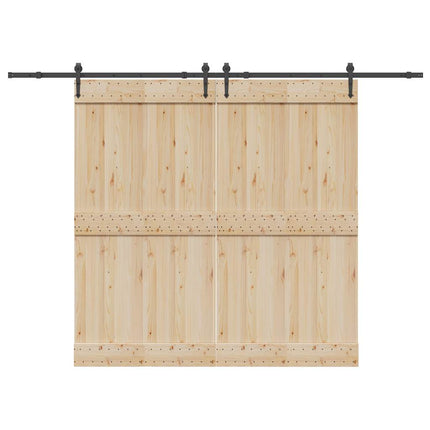 Kit di Binari per Porte Scorrevoli 305 cm Acciaio Nero