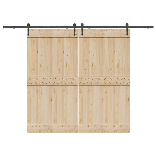 Kit di Binari per Porte Scorrevoli 305 cm Acciaio Nero