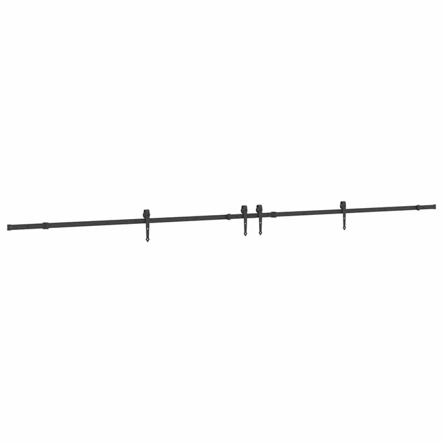 Kit di Binari per Porte Scorrevoli 427 cm Acciaio Nero