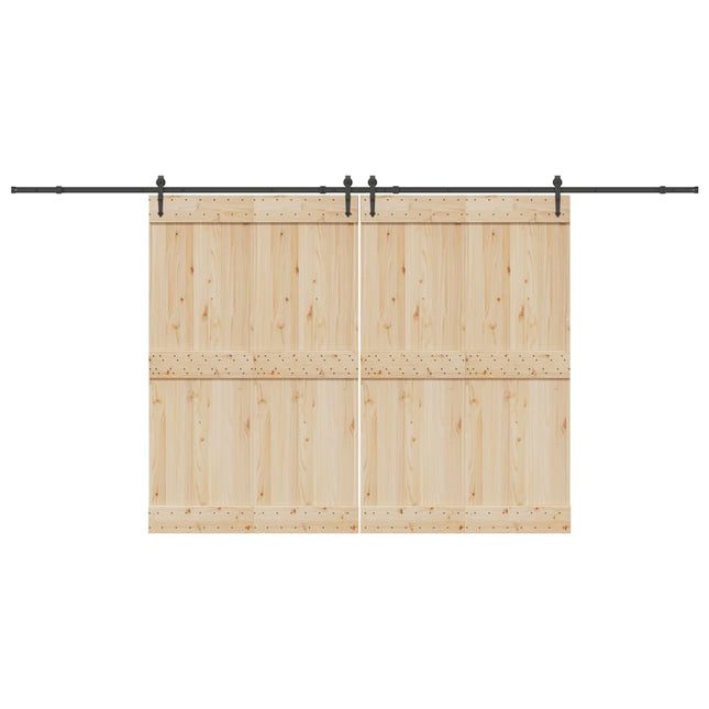 Kit di Binari per Porte Scorrevoli 427 cm Acciaio Nero