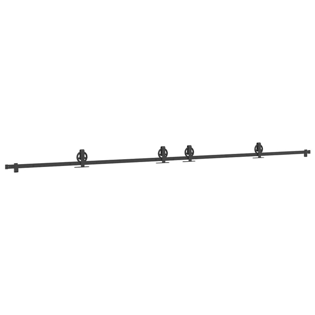 Kit di Binari per Porte Scorrevoli 400 cm Acciaio Nero