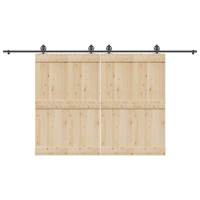 Kit di Binari per Porte Scorrevoli 400 cm Acciaio Nero
