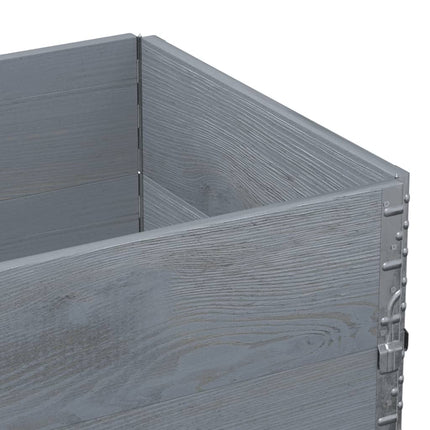 Paretali per Pallet 2pz Grigi 80x60cm in Legno Massello di Pino