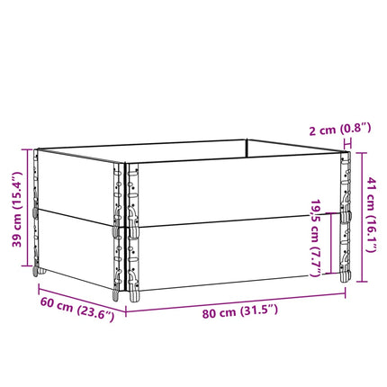 Paretali per Pallet 2pz Marroni 80x60cm Legno Massello di Pino