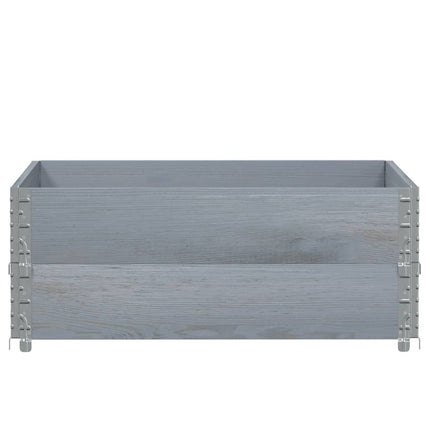 Paretali per Pallet 2pz Grigi 100x100cm Legno Massello di Pino