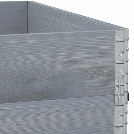 Paretali per Pallet 2pz Grigi 100x100cm Legno Massello di Pino